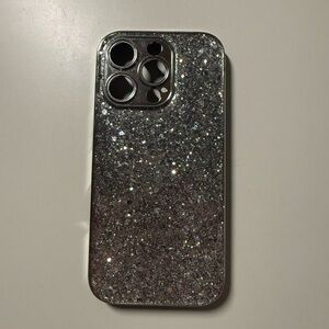 iphone 16 pro Glitter Silver Phone Case